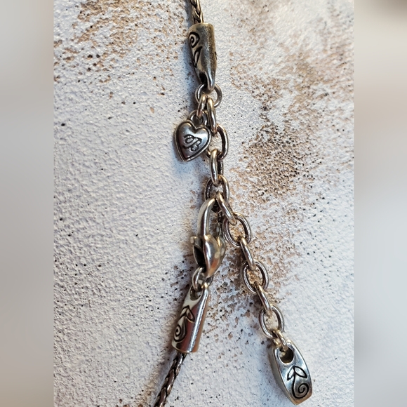 Brighton Necklace Celestial Blue Crystal Reversable Pendant Silverplate Retired - Picture 7 of 10